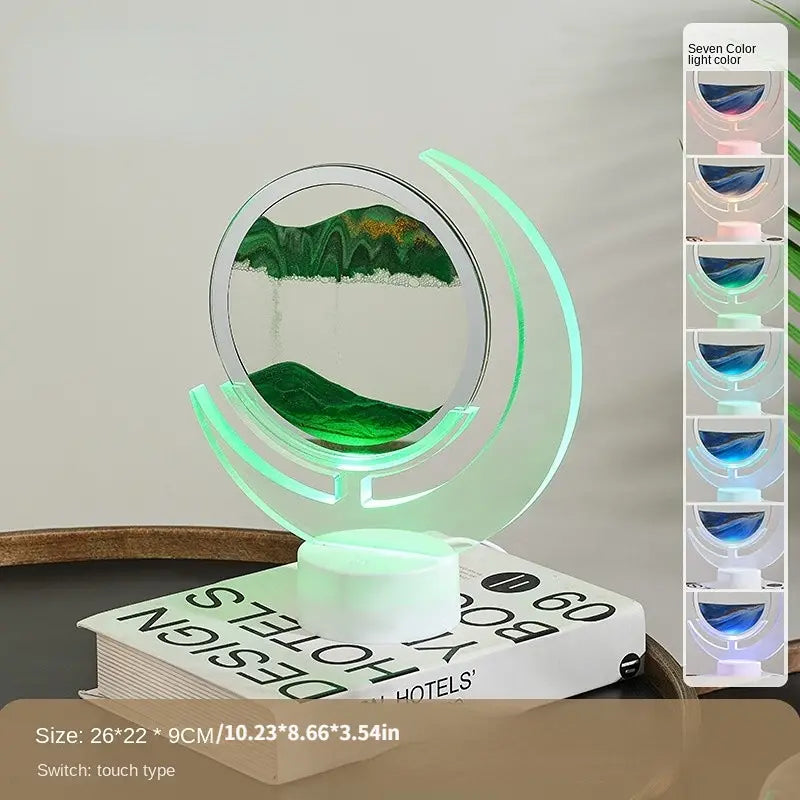 Lámpara de Mesa de Arte de Arena Móvil - Luz Nocturna de Luna 3D