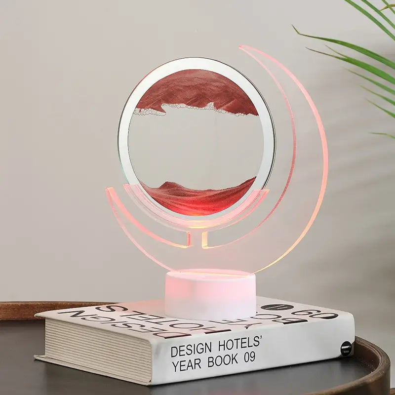 Lámpara de Mesa de Arte de Arena Móvil - Luz Nocturna de Luna 3D