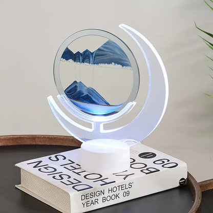 Lámpara de Mesa de Arte de Arena Móvil - Luz Nocturna de Luna 3D